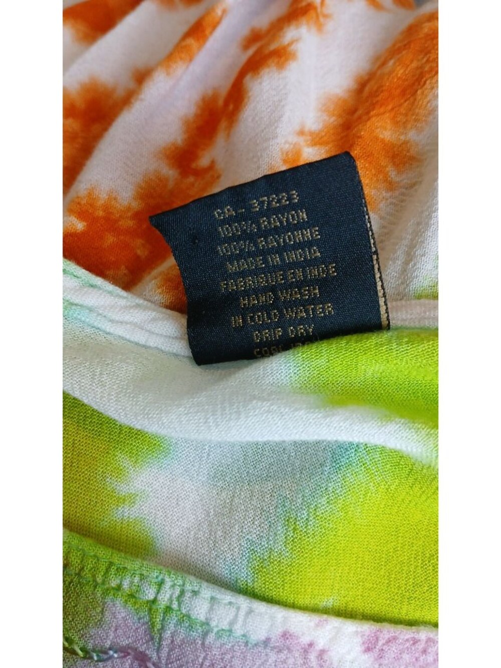 Style Free Size Tie Dye Dress Rayon Made in India Boho Casual Summer Beach #B2 - Picture 6 of 6